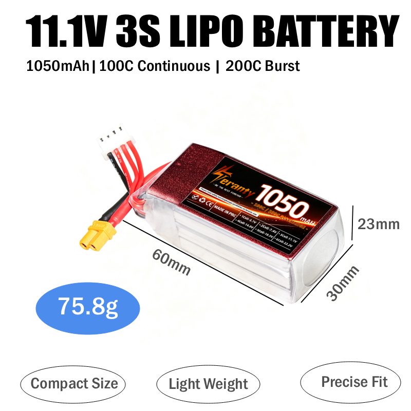 2PCS Batteria Lipo RC 1050mAh  - Drone Battery 3S recensione e prezzo